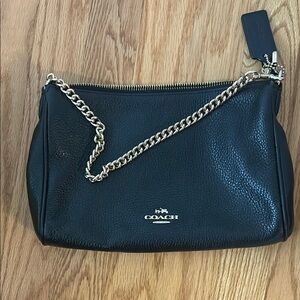 Coach Black Leather Chain Bag